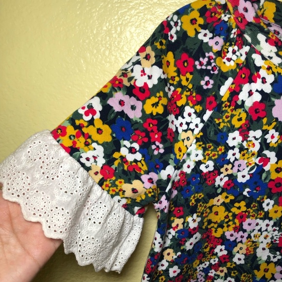Ann Taylor petite Floral Eyelet Cuff Shift T-Shirt dress size XSP - Picture 5 of 9